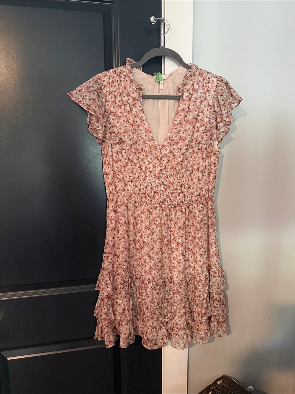 REBECCA TAYLOR Lucia Ruffled V-Neck Floral Mini Dress